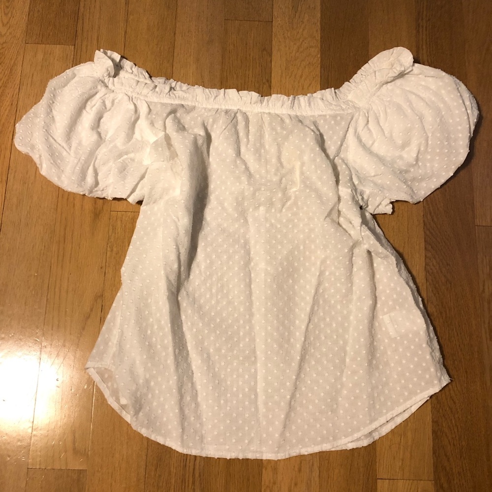 Anthropologie NWT Maeve White OTS shirt